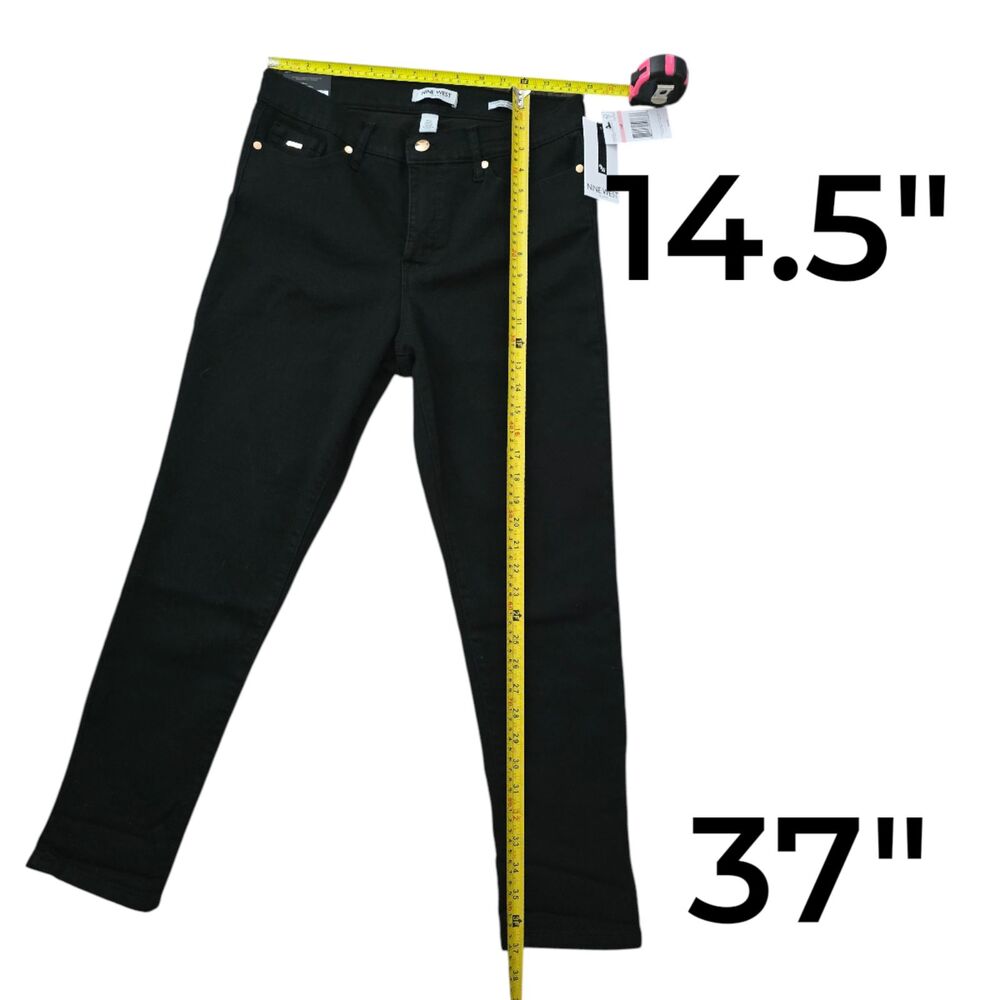 NWT Nine West High Rise Cigarette Skinny Ankle Jeans Black Women’s 10P Petite - Picture 5 of 6